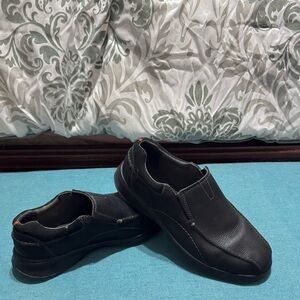Clarks Cotrell Step Men's Black Leather Slip-On Loafers Size 10 wide